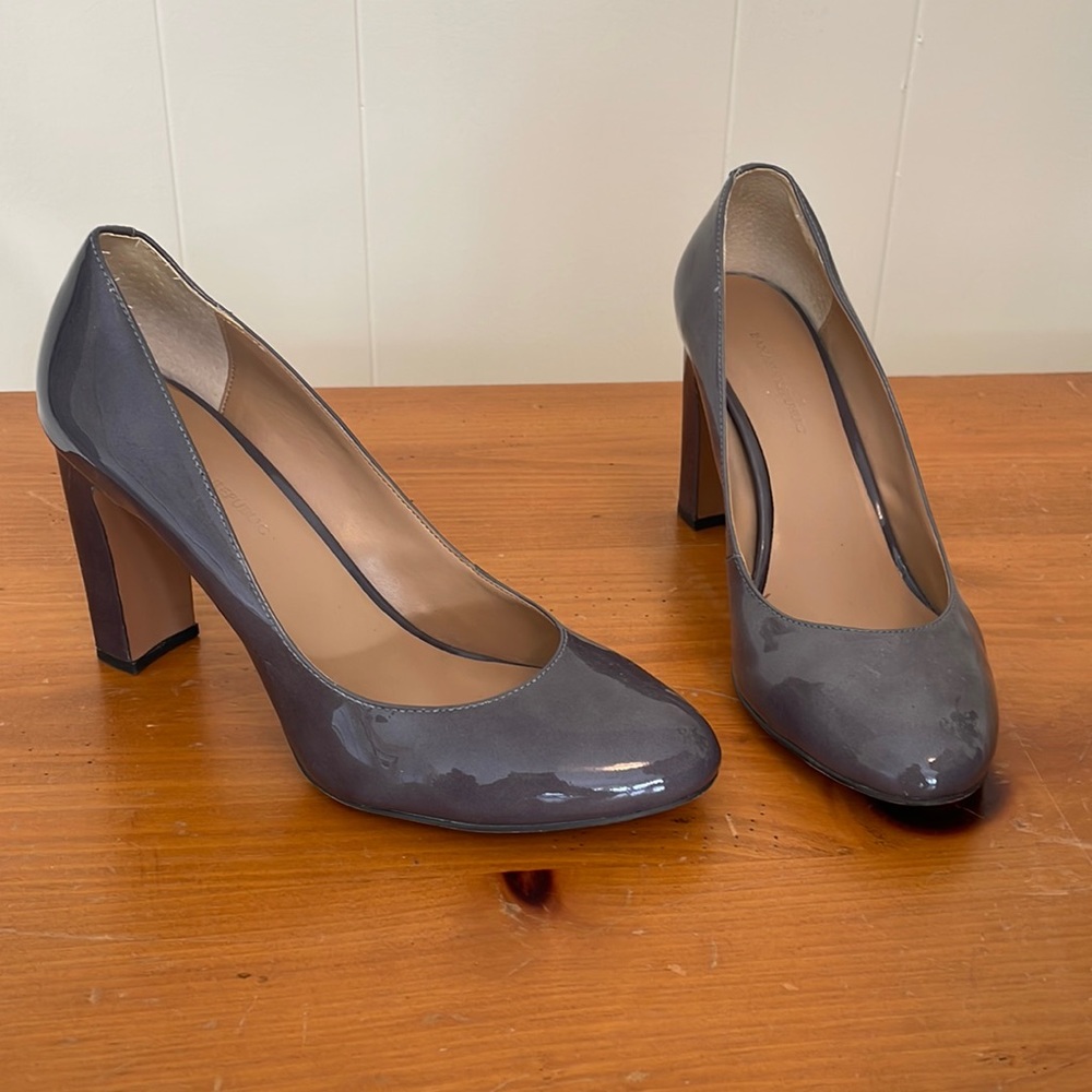 Gray heels.  Size 8